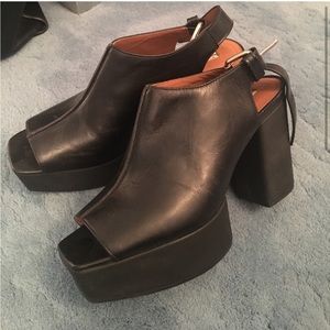& Other Stories Black Peep Toe Platform Heels